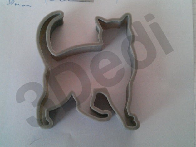 3D Kedi Şekilli Kurabiye Kalıbı Modeli STL STL İndirme ve 3D Baskı